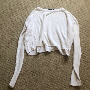 adorable semi-sheer white cropped shirt